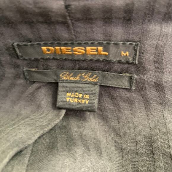 DIESEL BLACK GOLD Vintage Size M Black Leather Zip Up Hooded Jacket - Picture 9 of 16